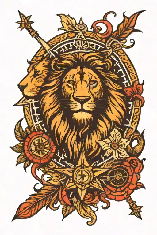 Compass And Lion Face