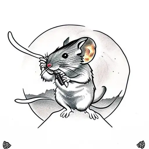 Field Mouse With Third Eye Yelling At The Moon