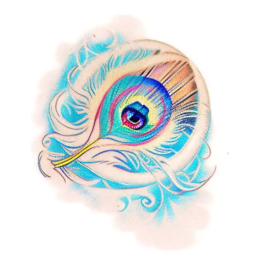 Sun And Peacock Feather