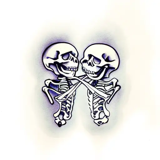 Skeleton Holding Hands With Girl