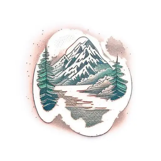 Mountain Scene With Forest