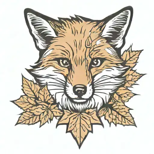 Military Fox And Canadian Maple Leaf