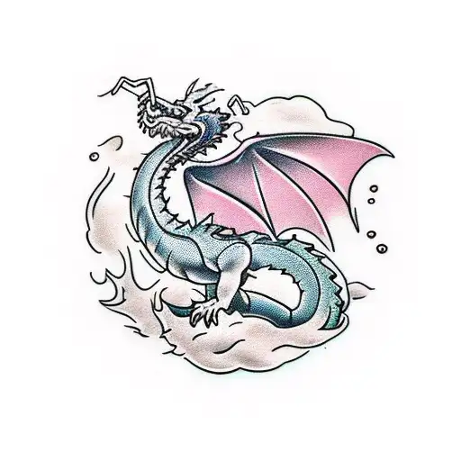 Scaled Dragon And Melting Ice