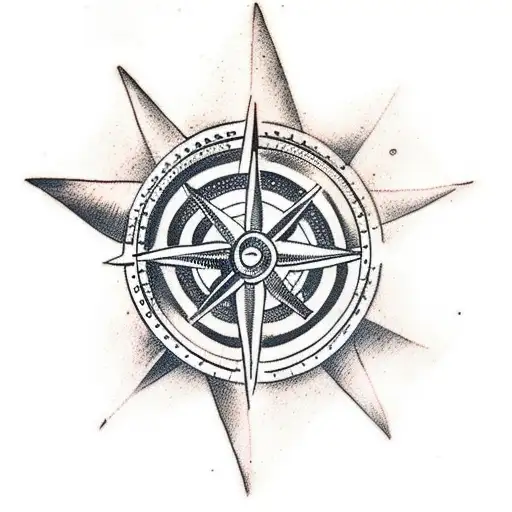 Viking Compass And Four Elements