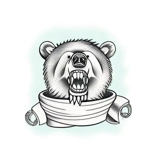 Bear Steps Over A Log