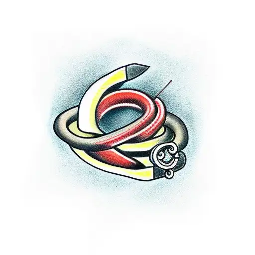 Circle Rope With Square Knot And Fishing Hook