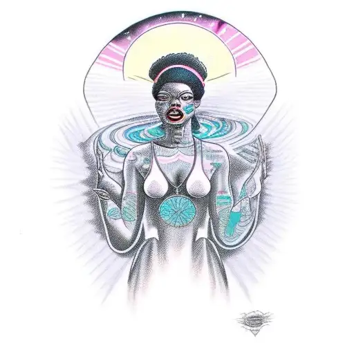 A Mesmerizing Black Woman Emerging From A Spiritual Awakening