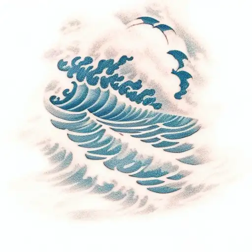 A Thunderstorm Brewing Over An Ocean With Crashing Waves