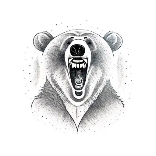 A Realistic Bear With His Mouth Open For A Stomach