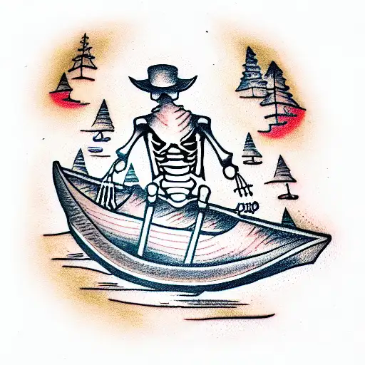 Skeleton In Canoe