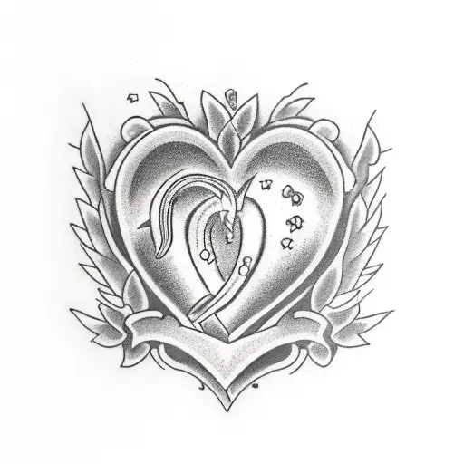 Heart Inner Leg Black And Grey