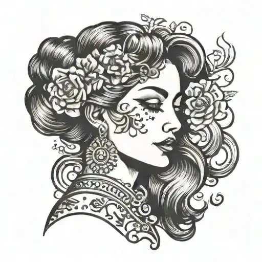 Gipsy Women Head Profile