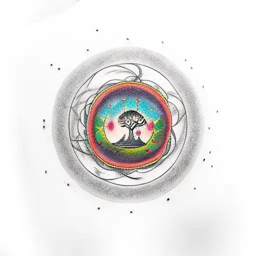 Black Hole With Tree Of Life Inside