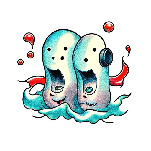 Two Separate Cute And Happy Ghosts Playing Around And Listening To Music