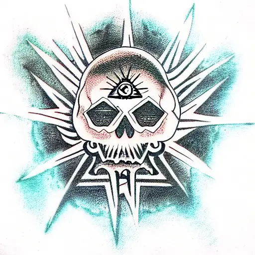 Skull Illuminati All Seeing Eye