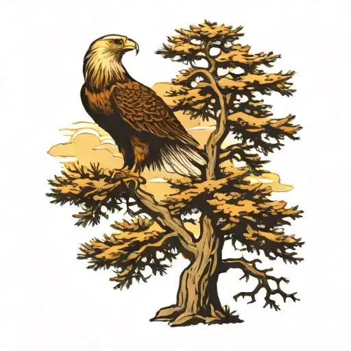 Cedar Tree With Eagle On Top