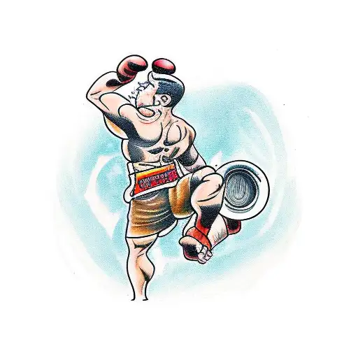 A Kickboxer Drinking A Cup Of Coffee