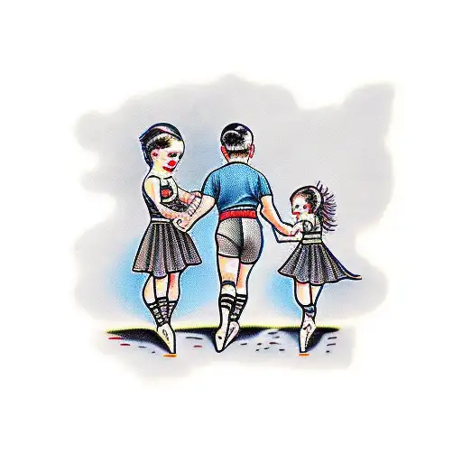 Children Dance Whit Dad