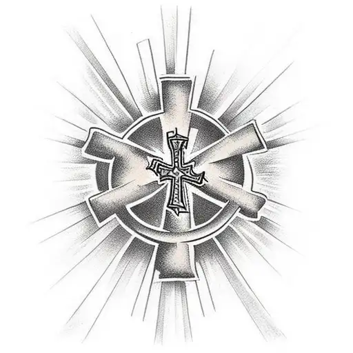 3 Crosses With Strength Courage & Faith Down The Crosses