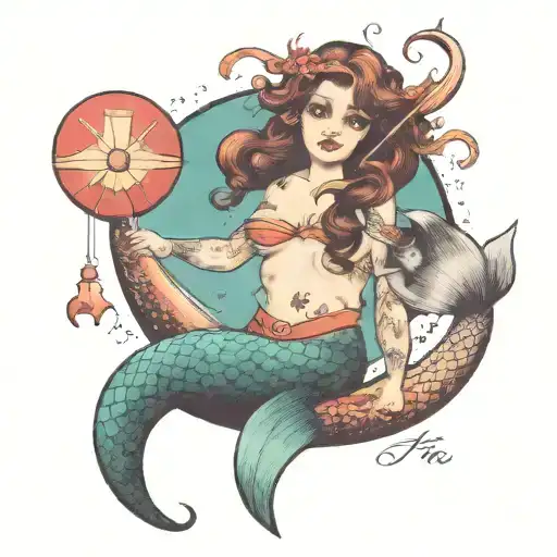 Add Different Tail On Mermaid With An Arrow Piercing Her Tail