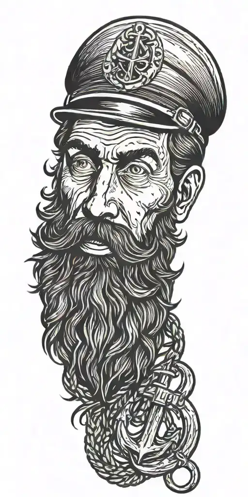 Gay Bearded Masculine Sailor Nautical Theme Krackin Anchor Rope