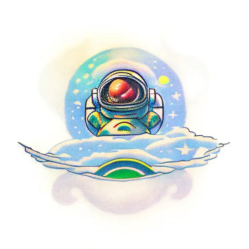 Astronaut Of No Man's Sky With A Green Planet Behind