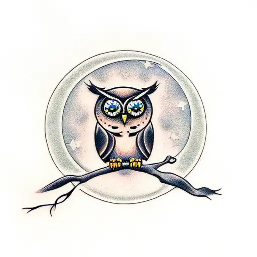 Owl And Moon