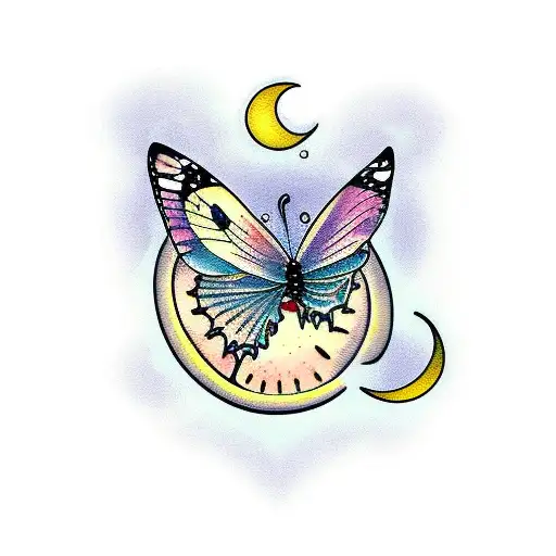 Butterfly And Moon