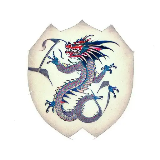 Dragon With Kanji Around