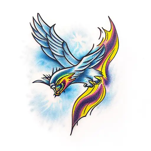 Phoenix Black And Blue With Lightening Eyes