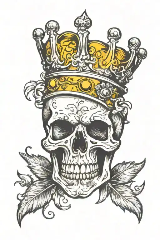 Skull With Crown Written Till Kings Does