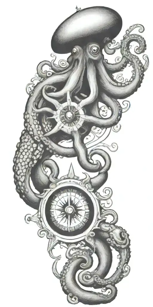 Giant Octupus With Compass