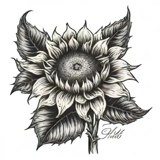 A Sunflower Thats Gonna Go On My Hand With The Name Kelly Underneath