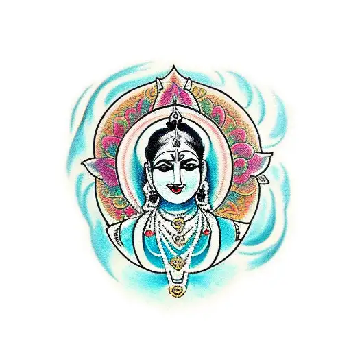 Tattoo Showing Immense Love Of A Devote Towards His Beloved Lord Krishna