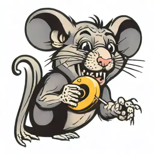 Lactating Cartoon Rat Playing The Kazoo