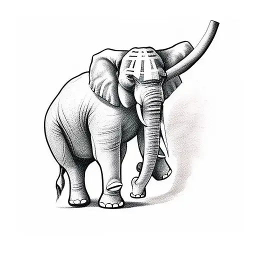 Elephant With A Barbell Lifting Weights