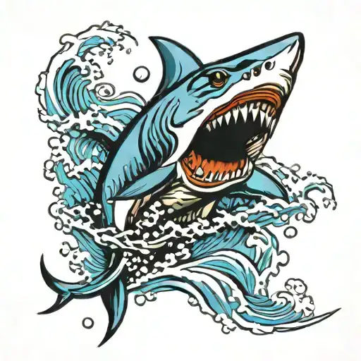 Shark Breaching Water