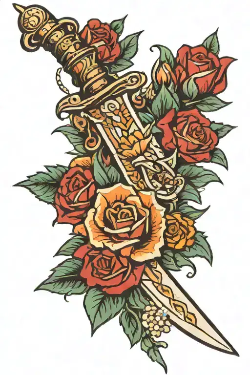 Dagger And Flowers