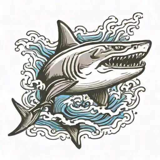 Shark Breaching Water