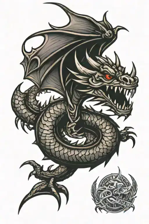 Red Dragon Wrapped Round