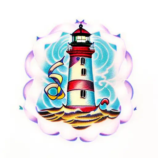Light House With A Ribbon That Says Be The Light In The Dark