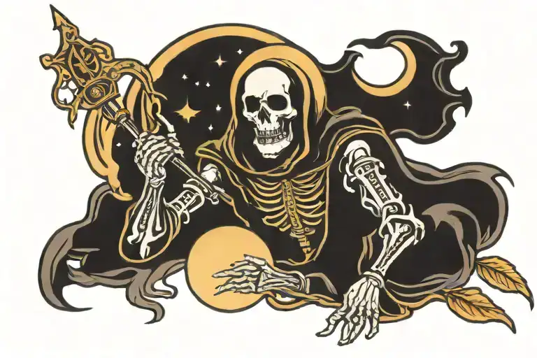 Saint Death With A Moon