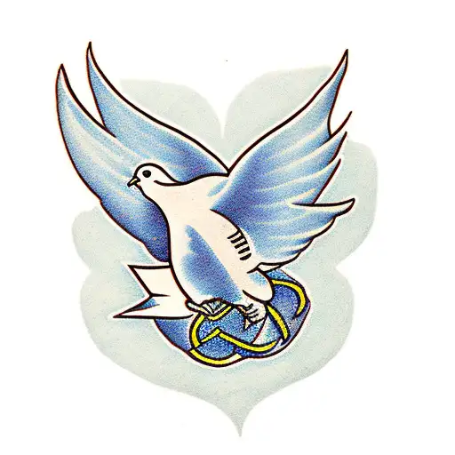 Dove Whit An Anchor