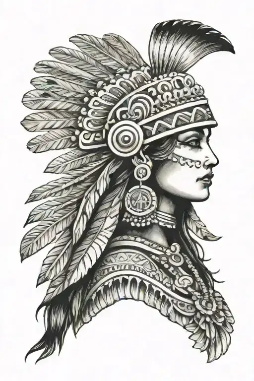 Aztec Girl Looking