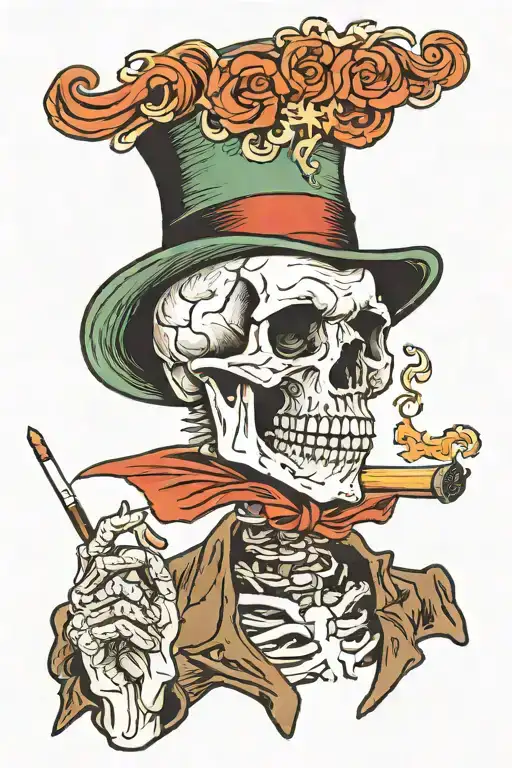 Van Gough Skull Smoking Roll Up Cigarette