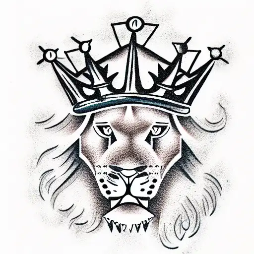 Lions Head With Crown Writing Kgosi Chakie Jeremiah Tsatsi