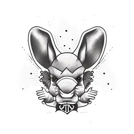 Conejo Con Gorra De La Policia Y Una Cadena Que Dice Poligang