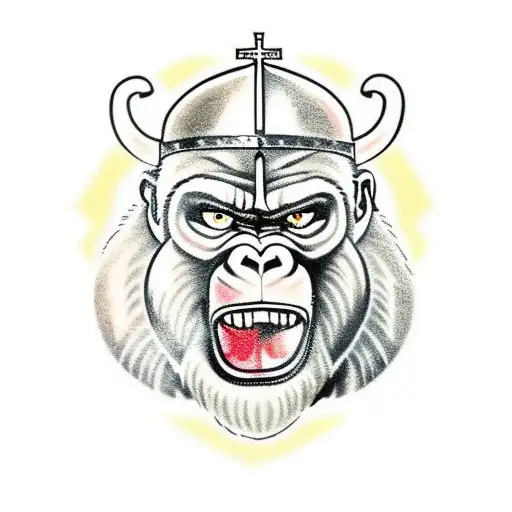 Gorilla With A Crusader Outfit On