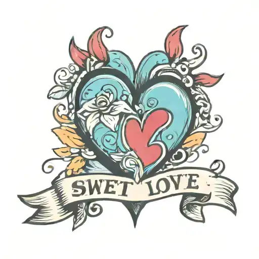 Heart Shape With Sweet Love And Ken Written Inside