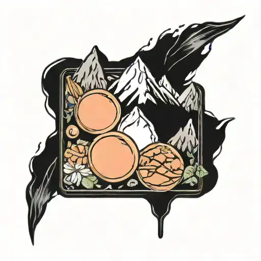 A Makeup Palette With Mountain Peaks As The Color Pans